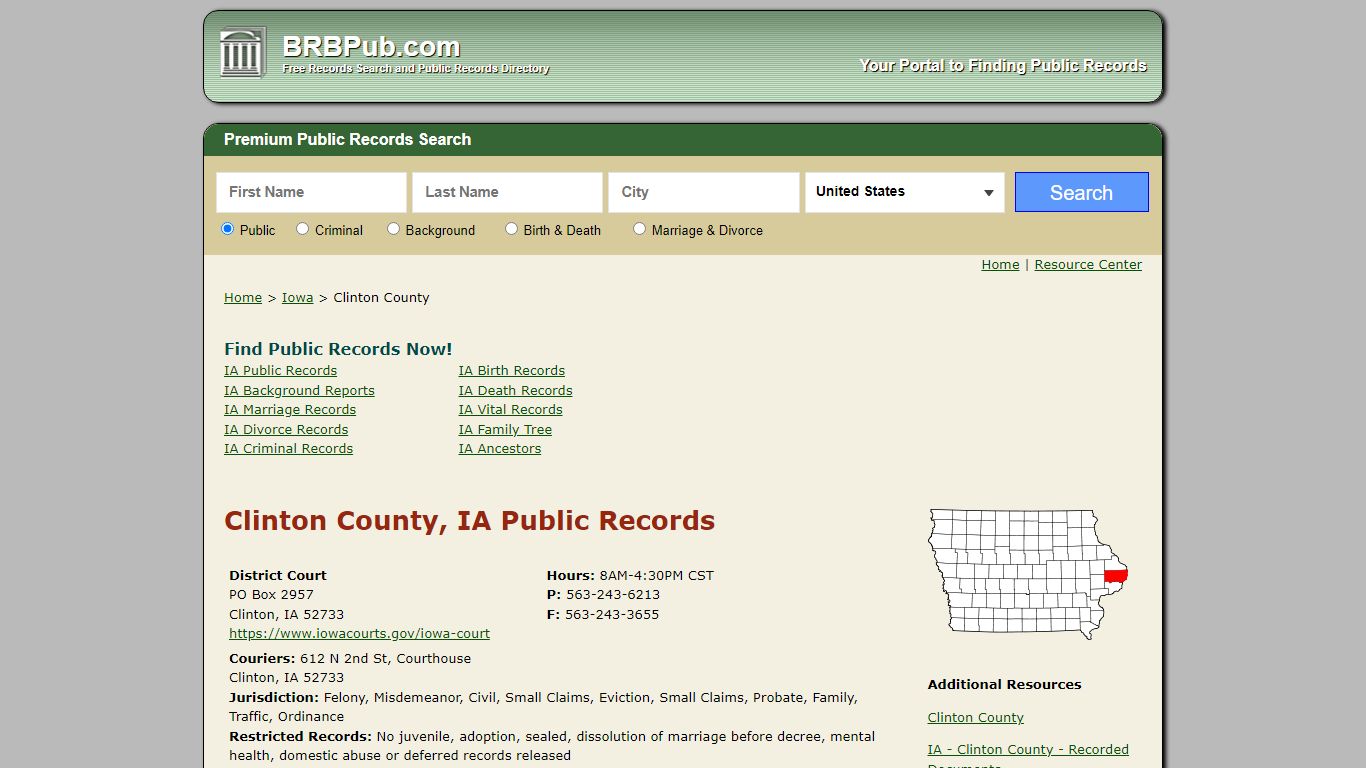 Clinton County Public Records | Search Iowa Government ...