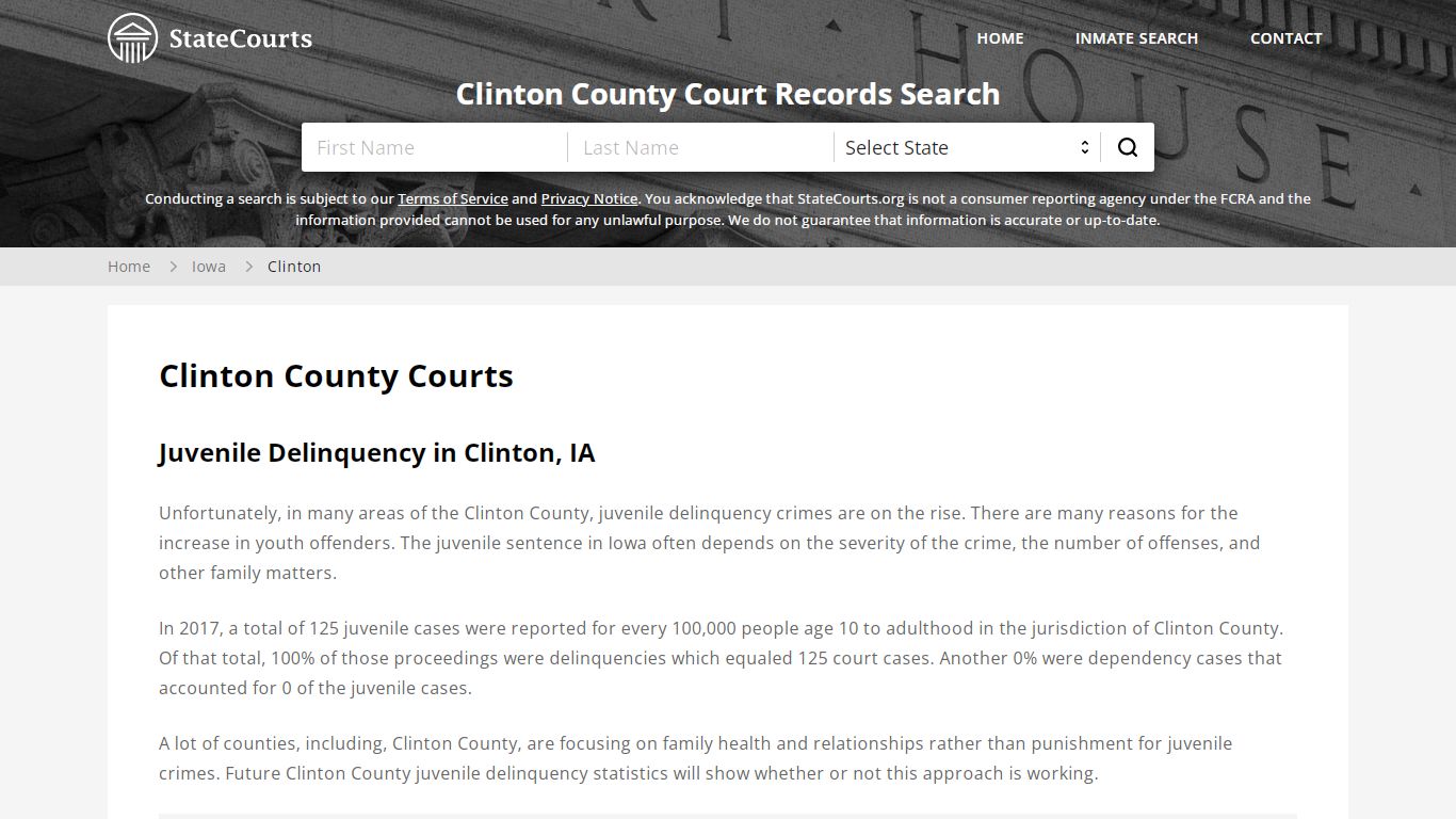 Clinton County, IA Courts - Records & Cases - StateCourts