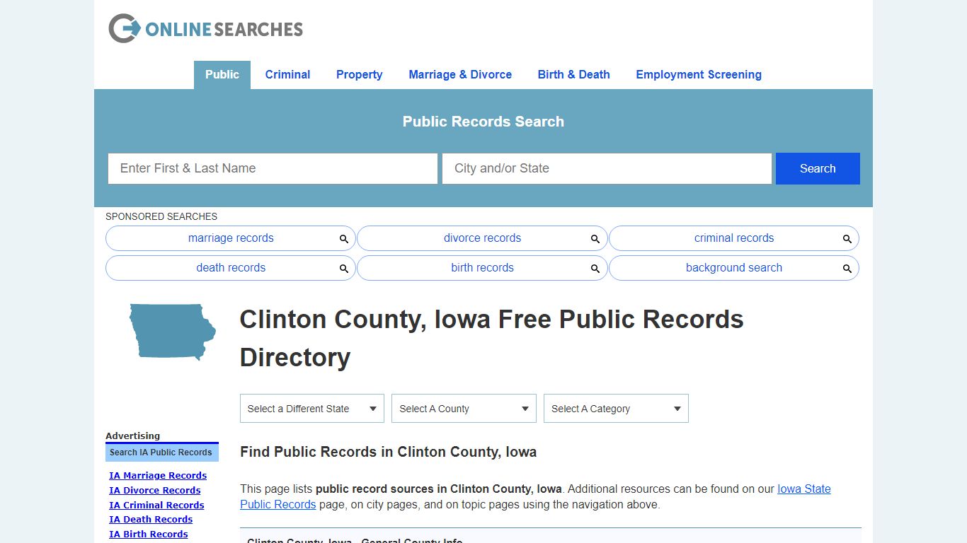 Clinton County, Iowa Public Records Directory